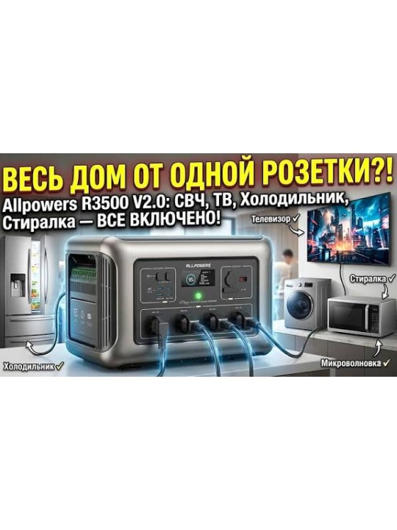 ALLPOWERS R3500 V2 — портативная электростанция 3500W / 2880Wh